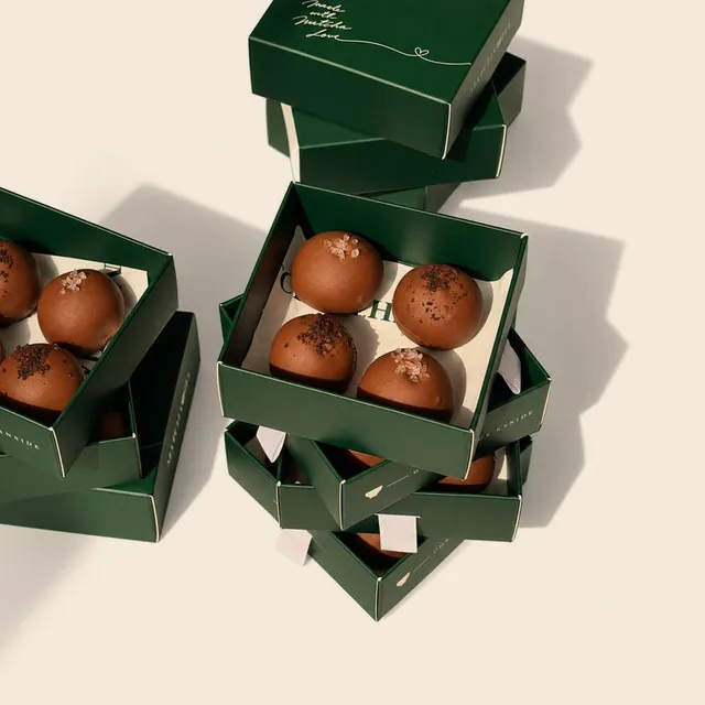 Oreo truffles in green Matchacha gift boxes